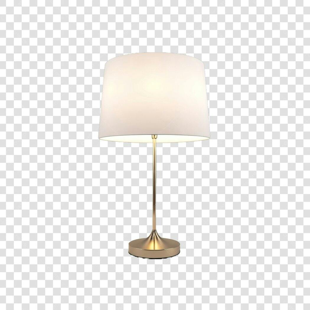 Elemento 3D Luminária Abajur Dourado PNG Fundo Transparente