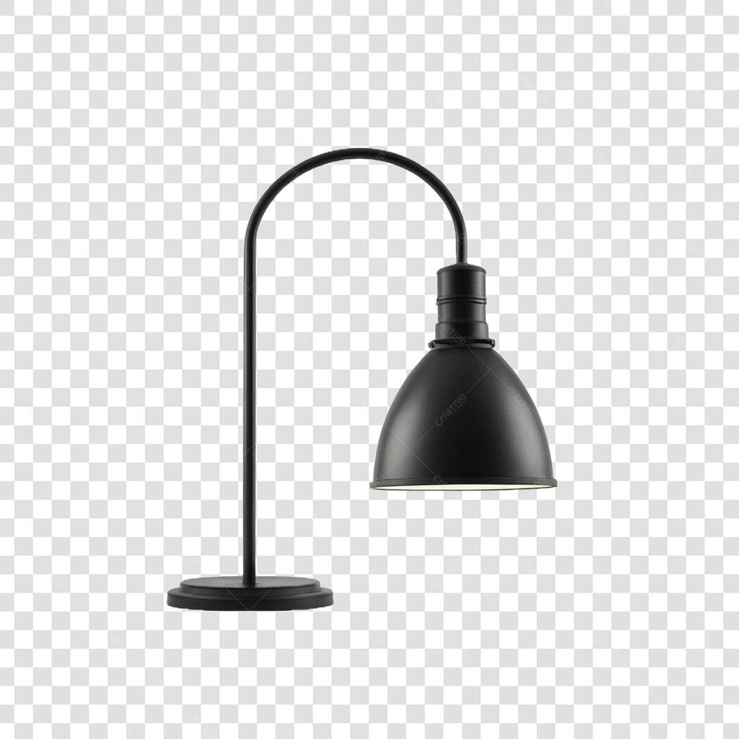 Elemento 3D Luminária Pendente Preta Industrial PNG Fundo Transparente