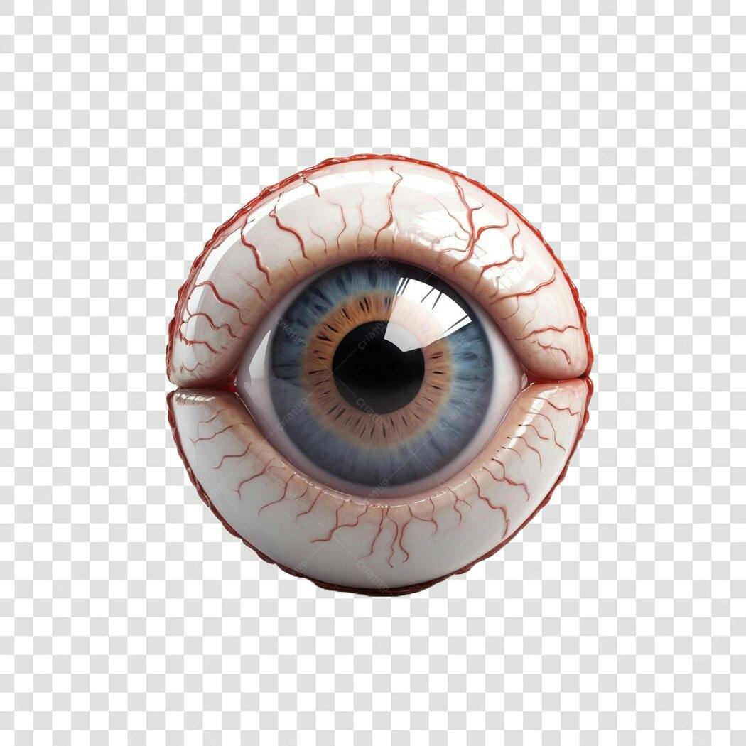 Elemento 3D Olho Humano Realista PNG Fundo Transparente