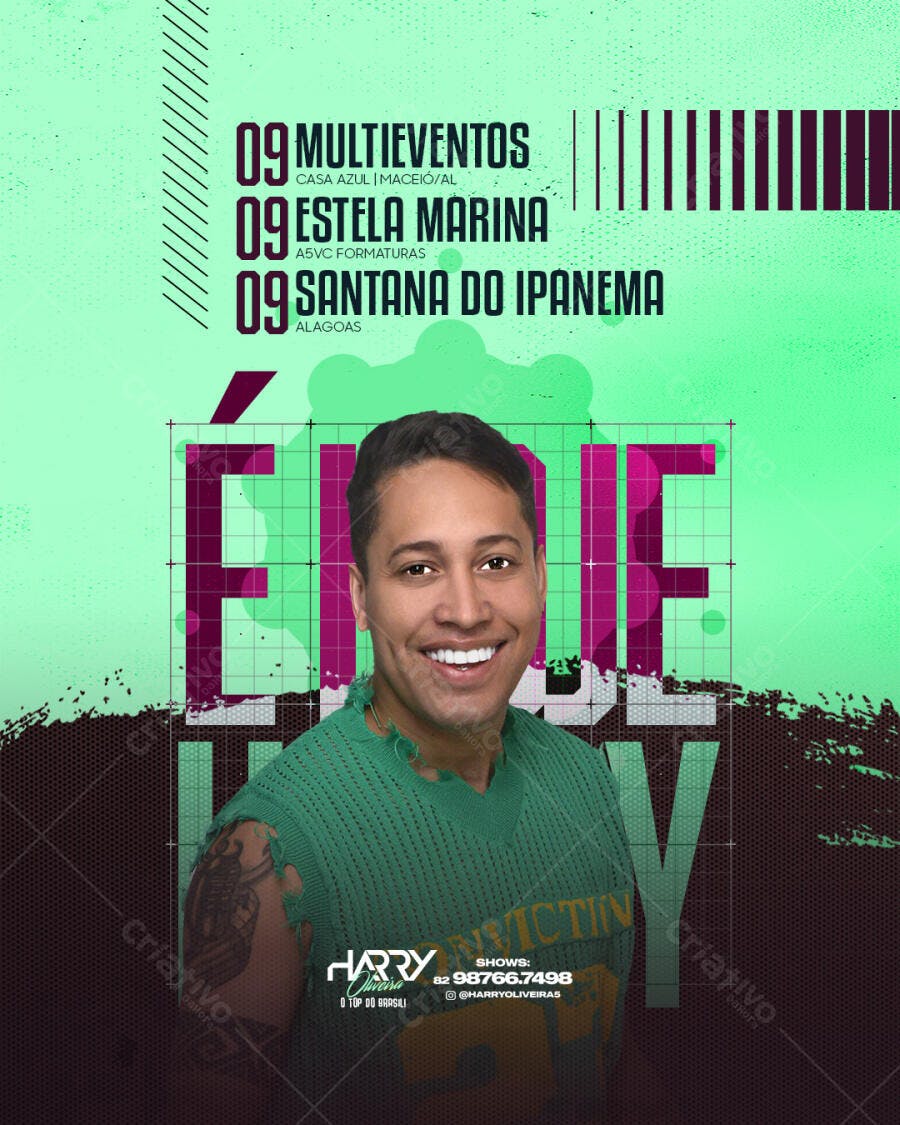 Flyer Evento Show Musical Harry PSD Editável