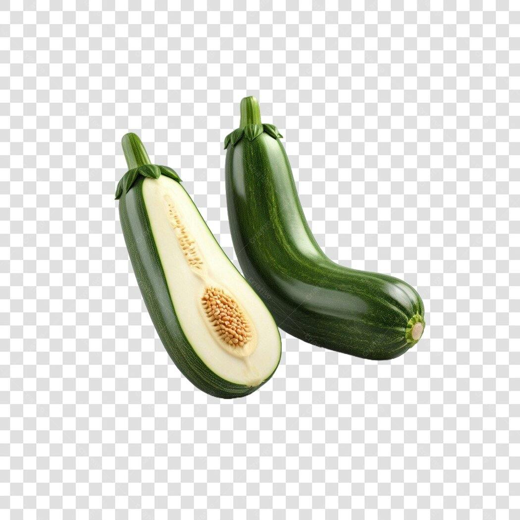 Foto Recortada Abobrinha Verde Fresca PNG Fundo Transparente