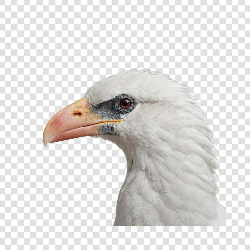 Foto Recortada Águia Branca Cabeça Perfil PNG Fundo Transparente