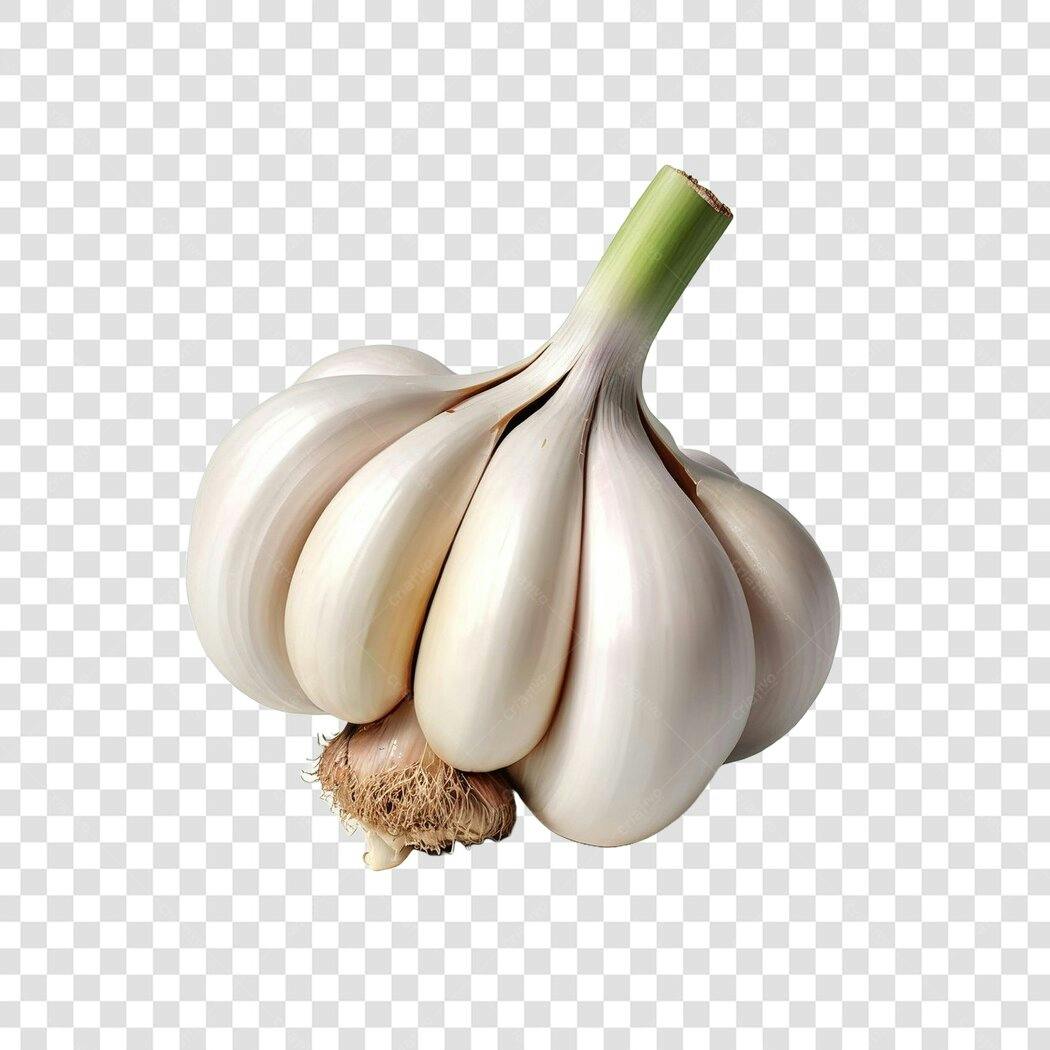 Foto Recortada Alho Branco Fresco PNG Fundo Transparente