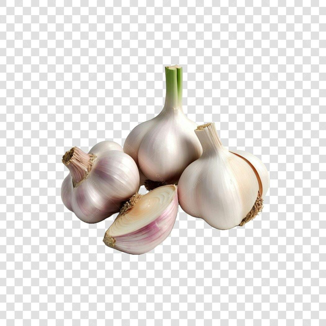 Foto Recortada Alho Fresco Culinária PNG Fundo Transparente