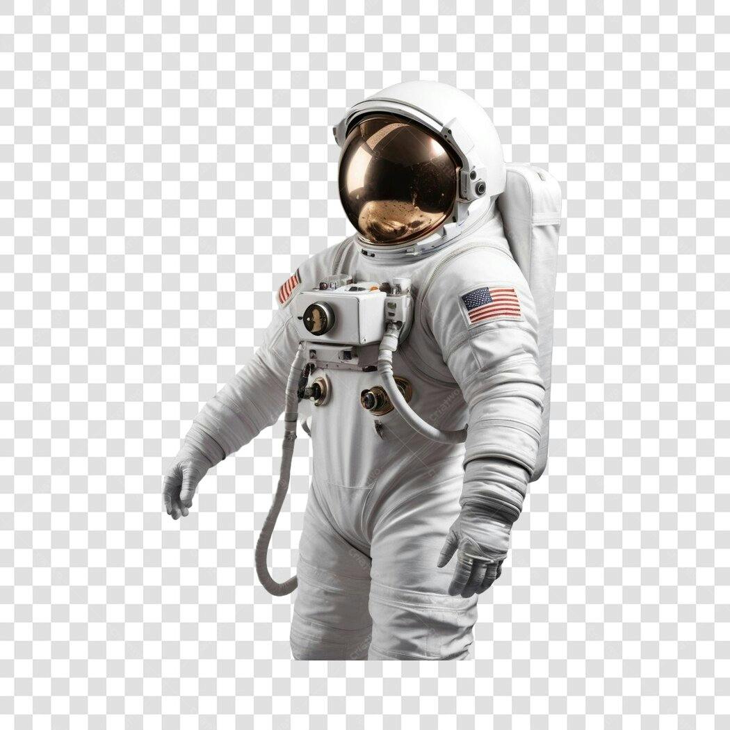 Foto Recortada Astronauta Espacial Traje Branco PNG Fundo Transparente