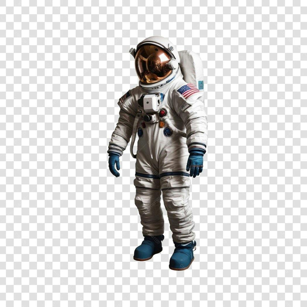 Foto Recortada Astronauta Espacial Uniforme Branco PNG Fundo Transparente