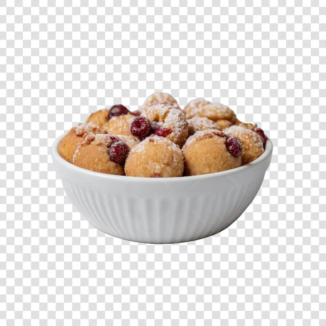 Foto Recortada Bolinhos de Chuva com Frutas Vermelhas PNG Fundo Transparente