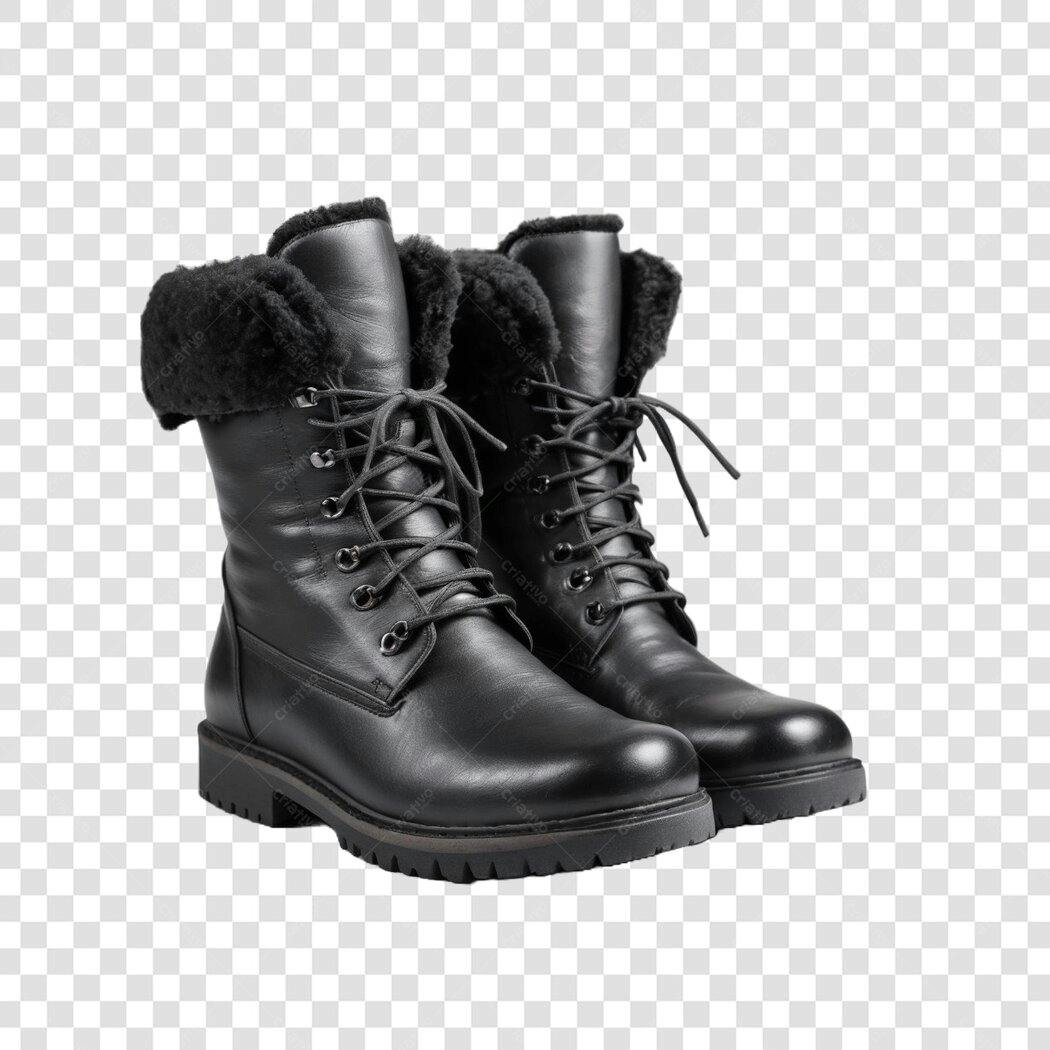 Foto Recortada Botas Pretas Femininas Inverno PNG Fundo Transparente