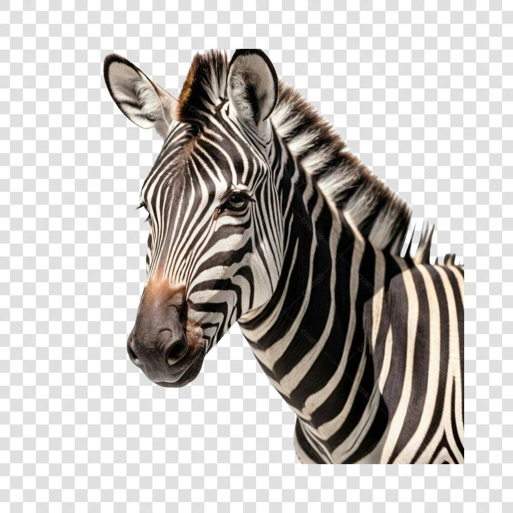 Foto Recortada Cabeça de Zebra Fundo Transparente PNG