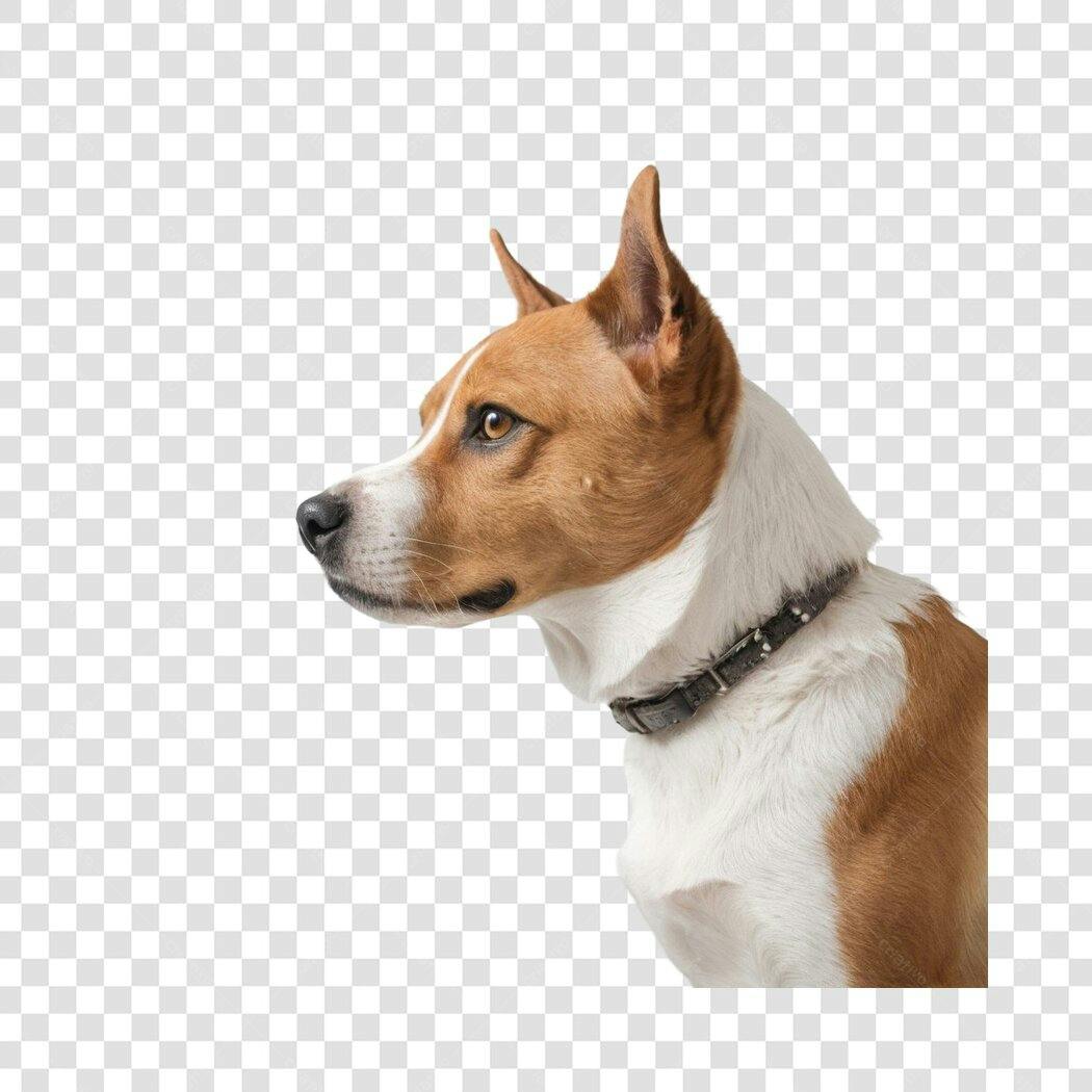 Foto Recortada Cachorro Basenji Marrom Branco PNG Fundo Transparente