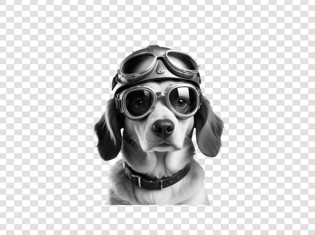 Foto Recortada Cachorro Beagle Piloto Óculos PNG Fundo Transparente
