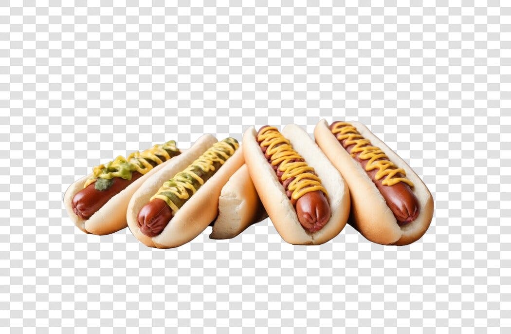 Foto Recortada Cachorro Quente com Mostarda e Molho PNG Fundo Transparente