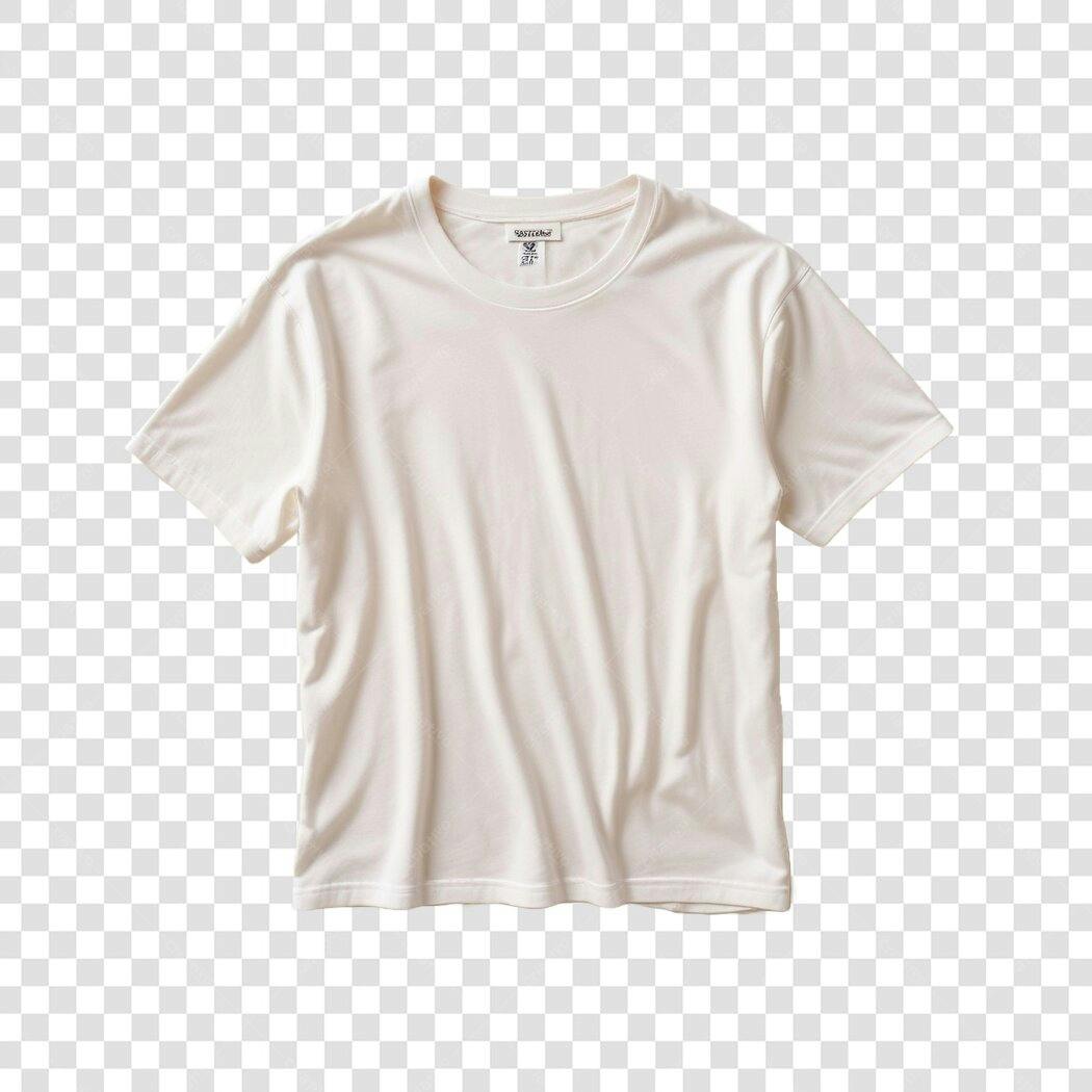 Foto Recortada Camiseta Branca Lisa PNG Fundo Transparente