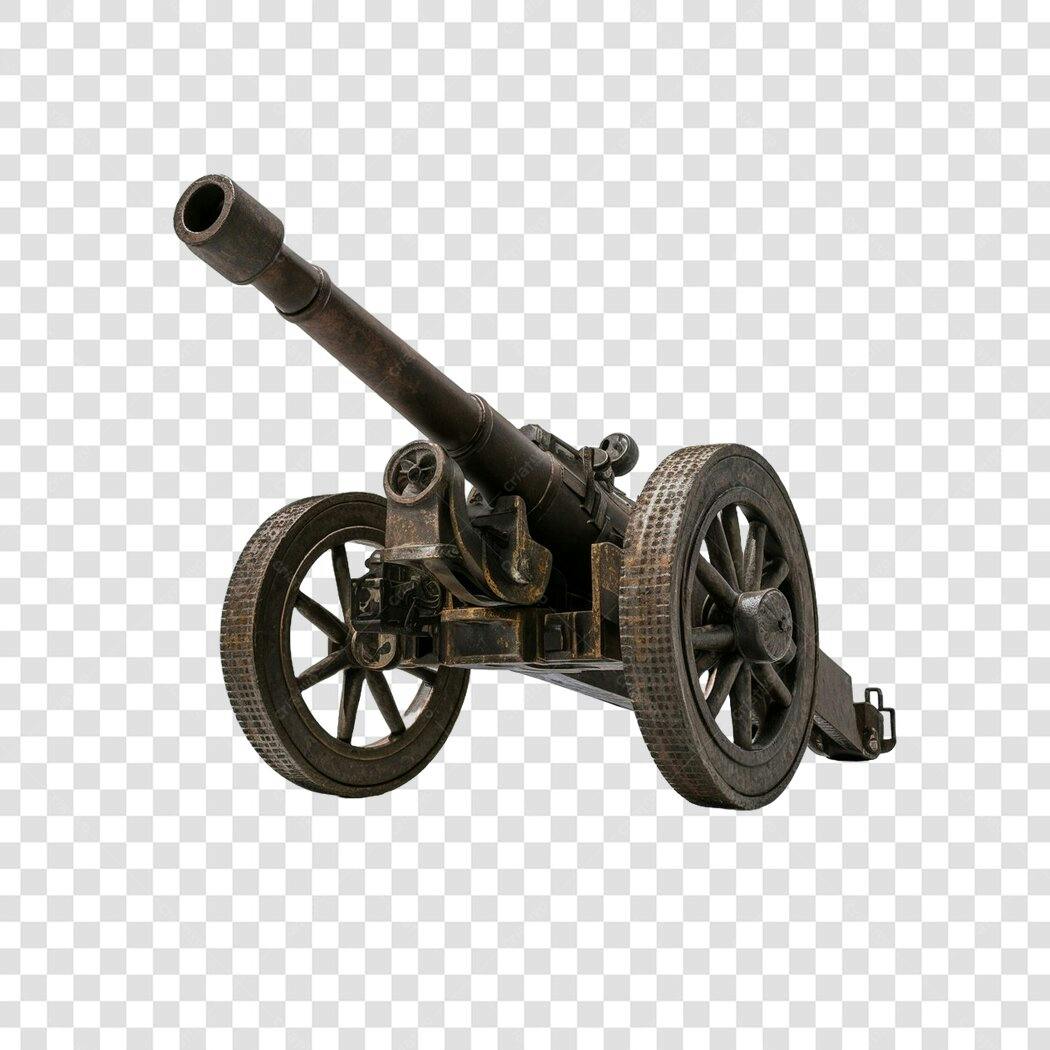 Foto Recortada Canhão Antigo Guerra PNG Fundo Transparente