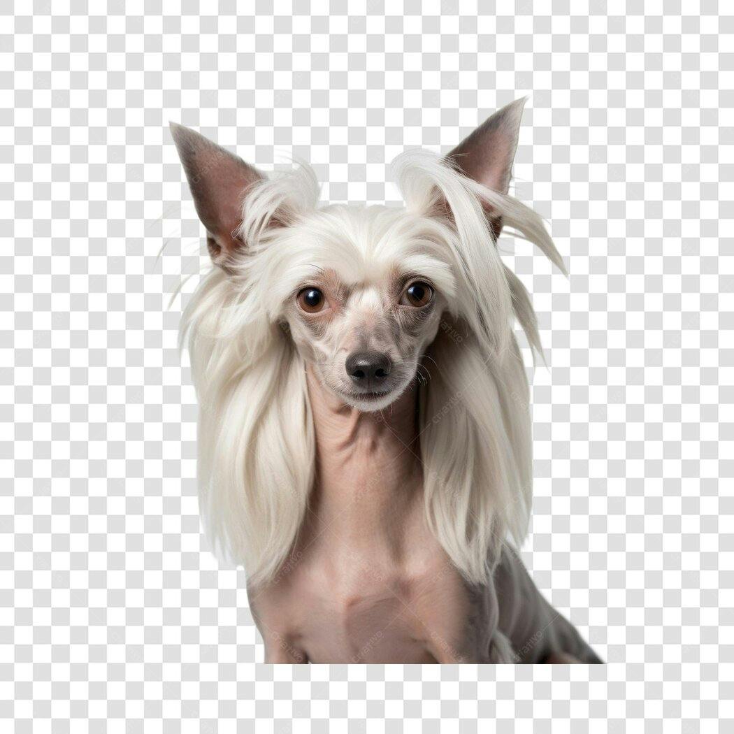 Foto Recortada Cão Cristado Chinês Peludo PNG Fundo Transparente