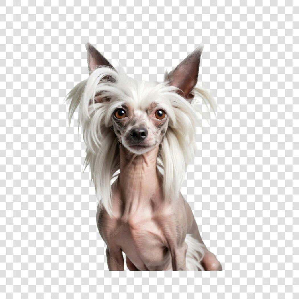 Foto Recortada Cão Cristado Chinês Peludo PNG Fundo Transparente
