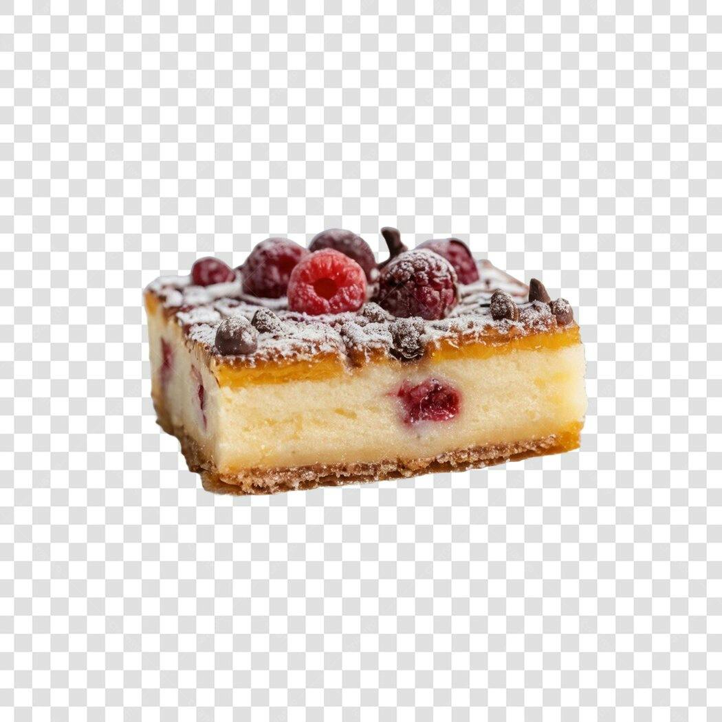 Foto Recortada Cheesecake Frutas Vermelhas PNG Fundo Transparente