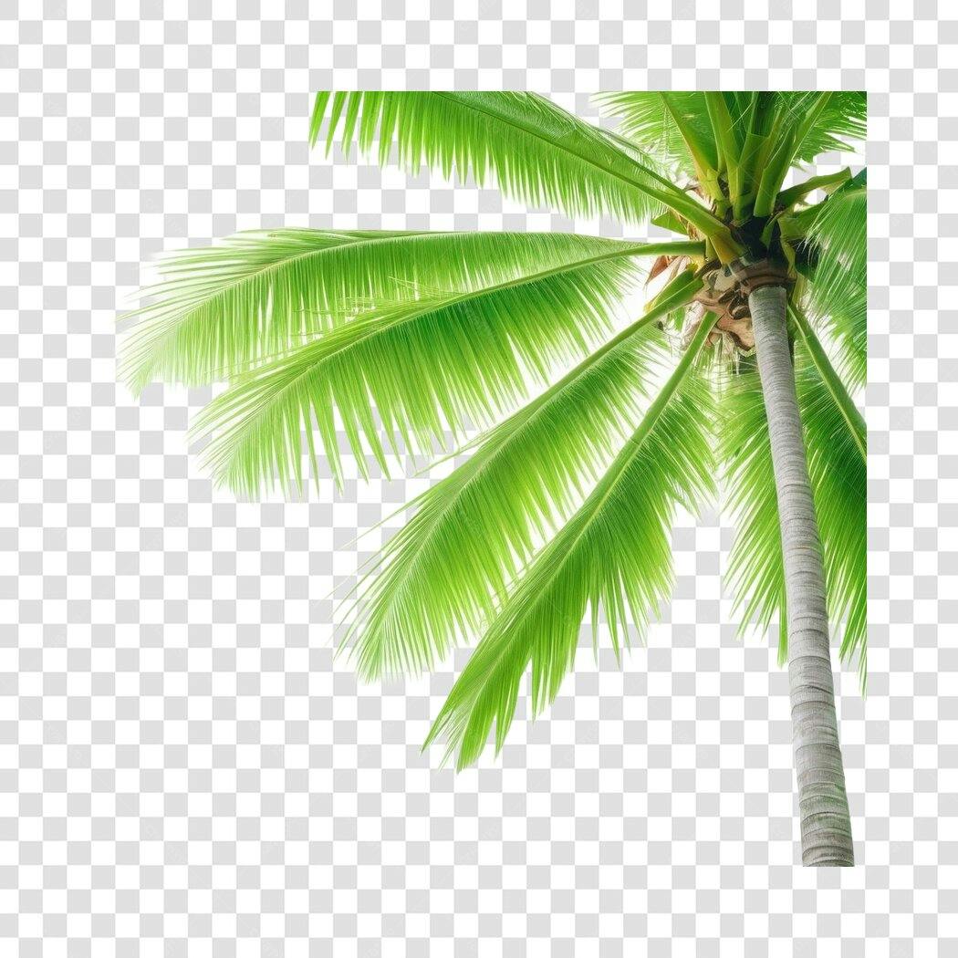 Foto Recortada Coqueiro Palmeira Tropical PNG Fundo Transparente