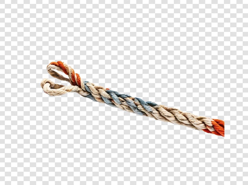 Foto Recortada Corda Náutica Trançada Colorida PNG Fundo Transparente