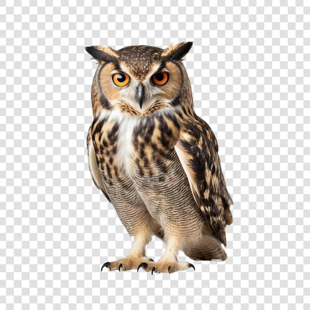 Foto Recortada Coruja Marrom Laranja PNG Fundo Transparente