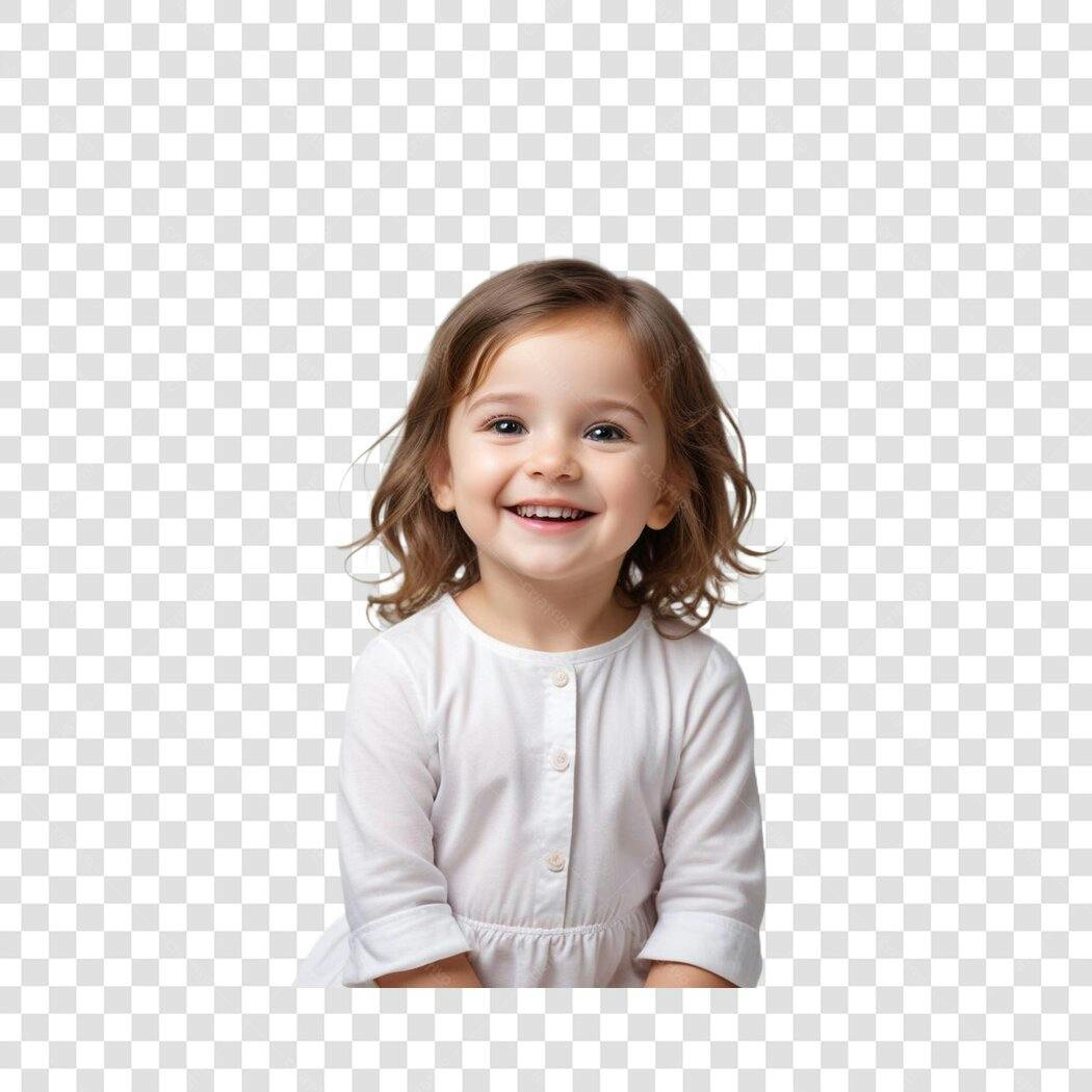 Foto Recortada Criança Menina Sorrindo PNG Fundo Transparente