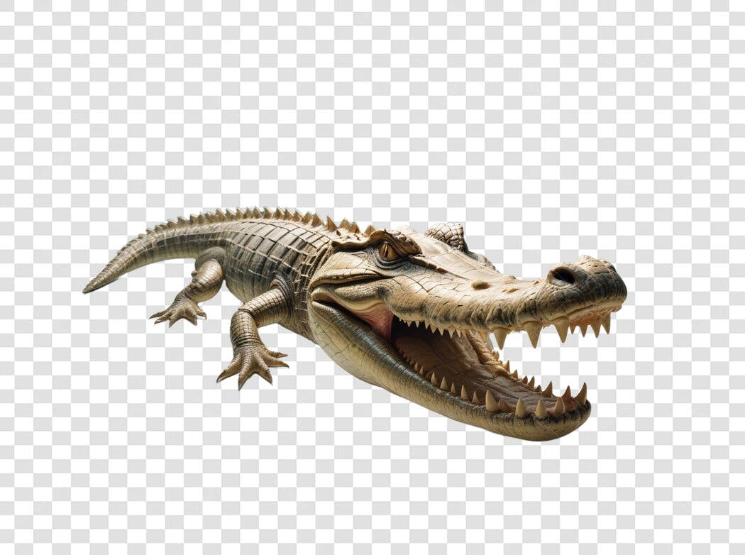 Foto Recortada Crocodilo Jacaré Boca Aberta PNG Fundo Transparente