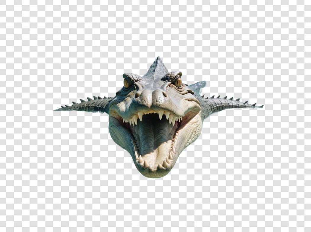 Foto Recortada Dinossauro Feroz Boca Aberta PNG Fundo Transparente