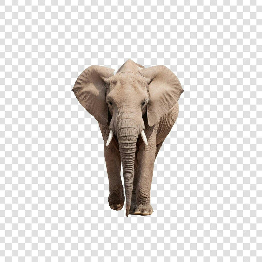 Foto Recortada Elefante Caminhando Fundo Transparente PNG