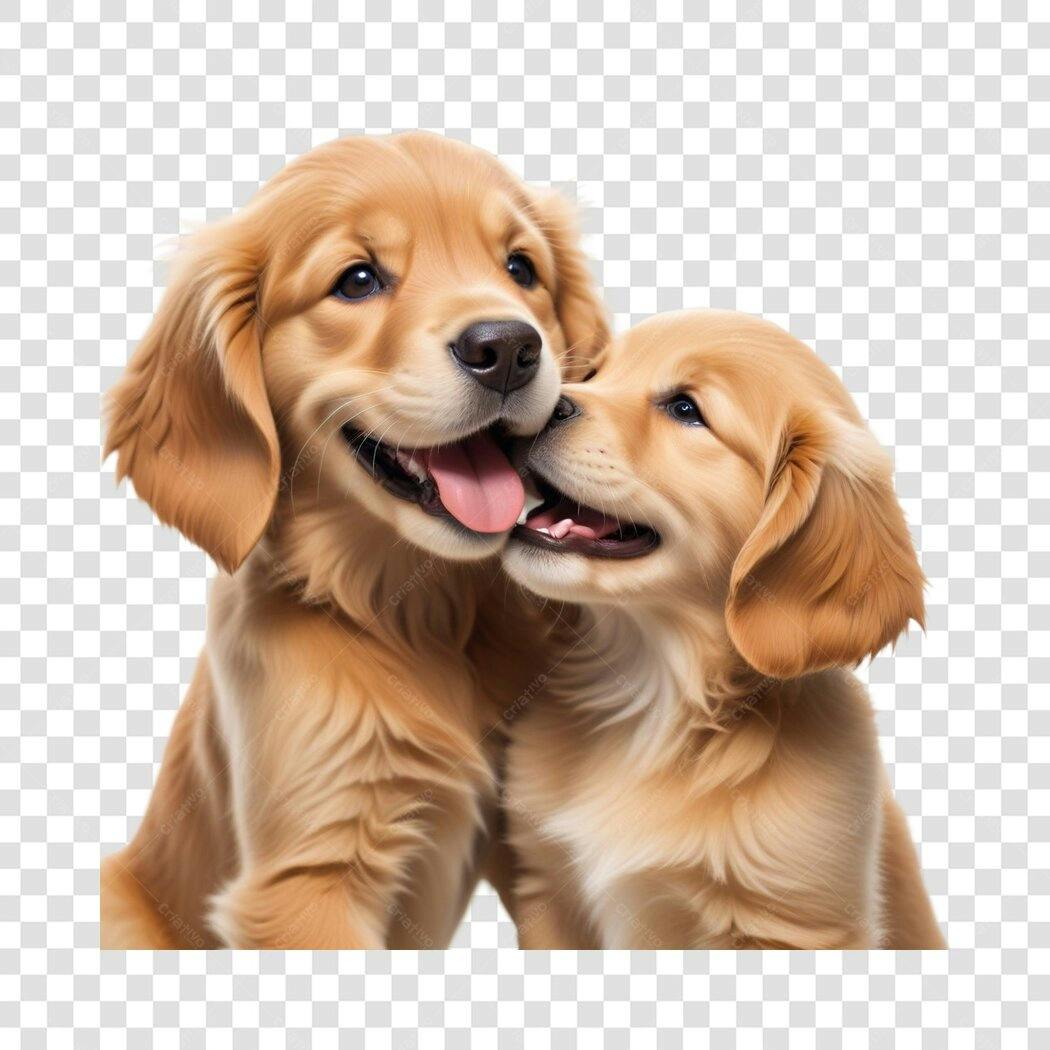 Foto Recortada Filhotes Golden Retriever PNG Fundo Transparente