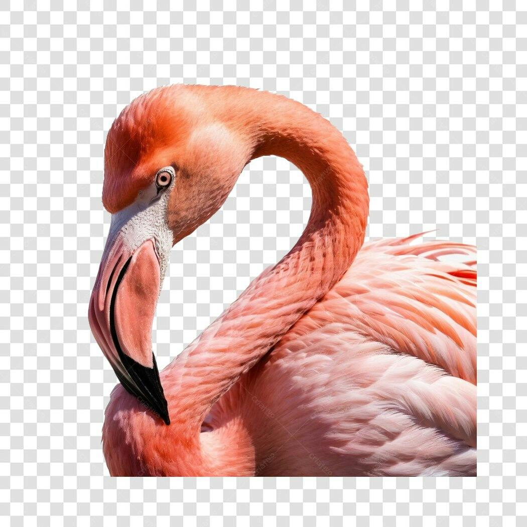 Foto Recortada Flamingo Rosa Elegante PNG Fundo Transparente