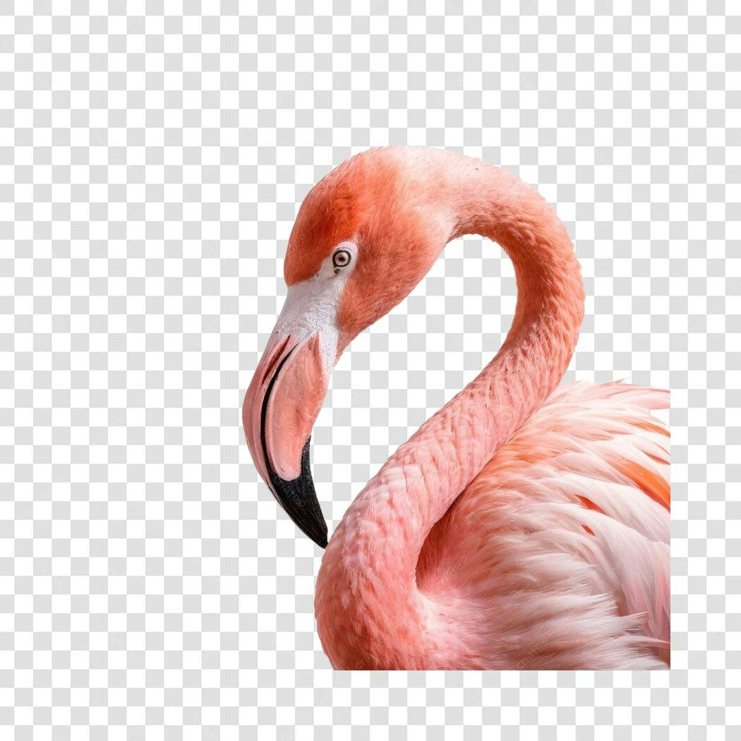 Foto Recortada Flamingo Rosa Tropical PNG Fundo Transparente