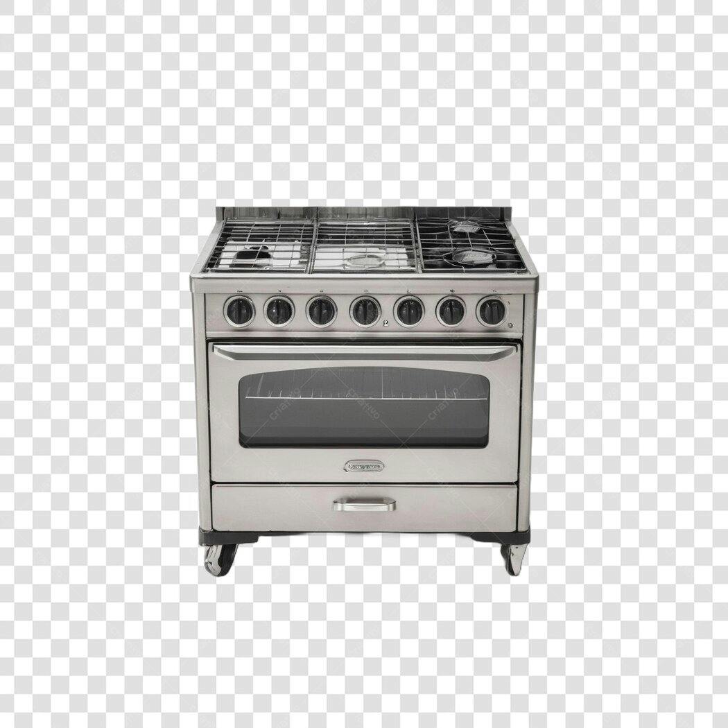 Foto Recortada Fogão Industrial Inox PNG Fundo Transparente