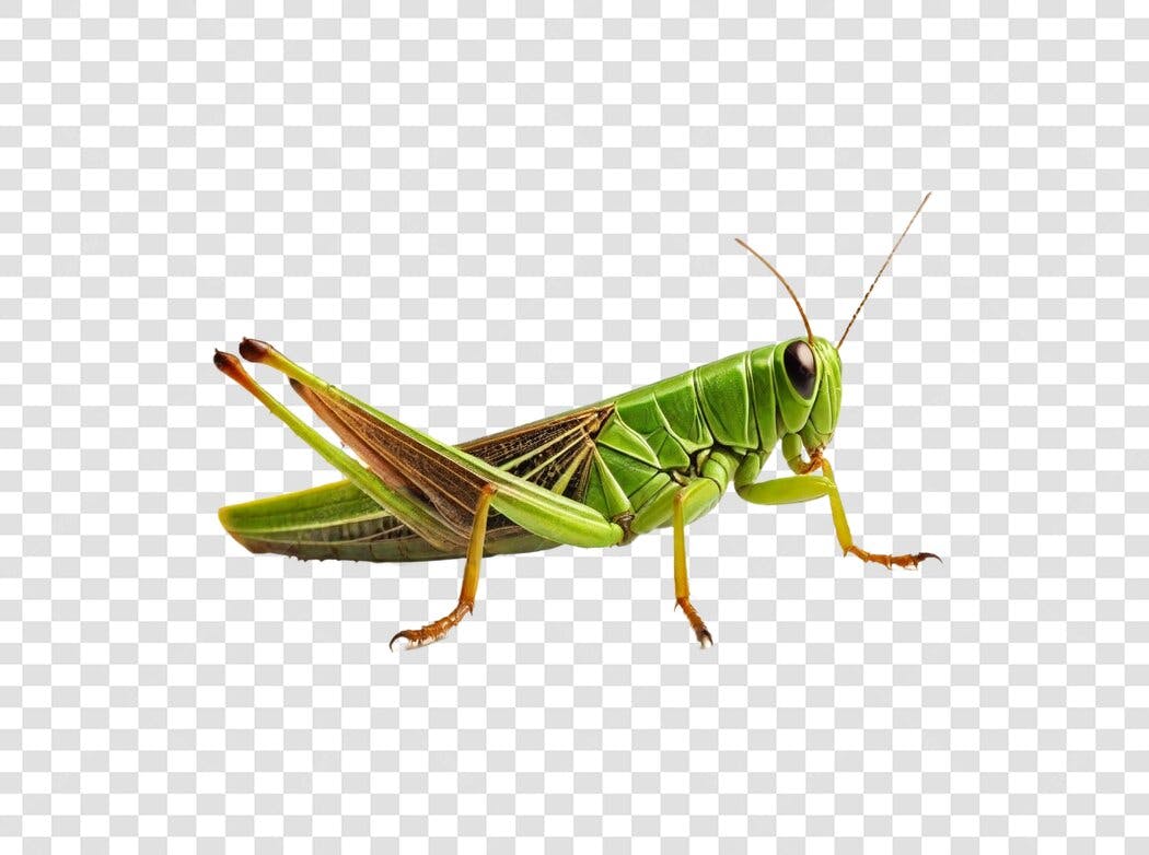 Foto Recortada Gafanhoto Verde Inseto PNG Fundo Transparente