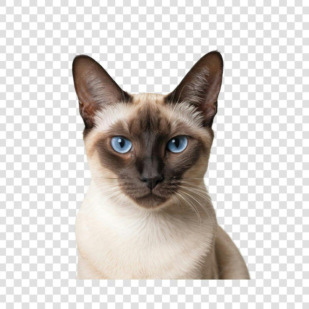 Foto Recortada Gato Siamês Olhos Azuis PNG Fundo Transparente