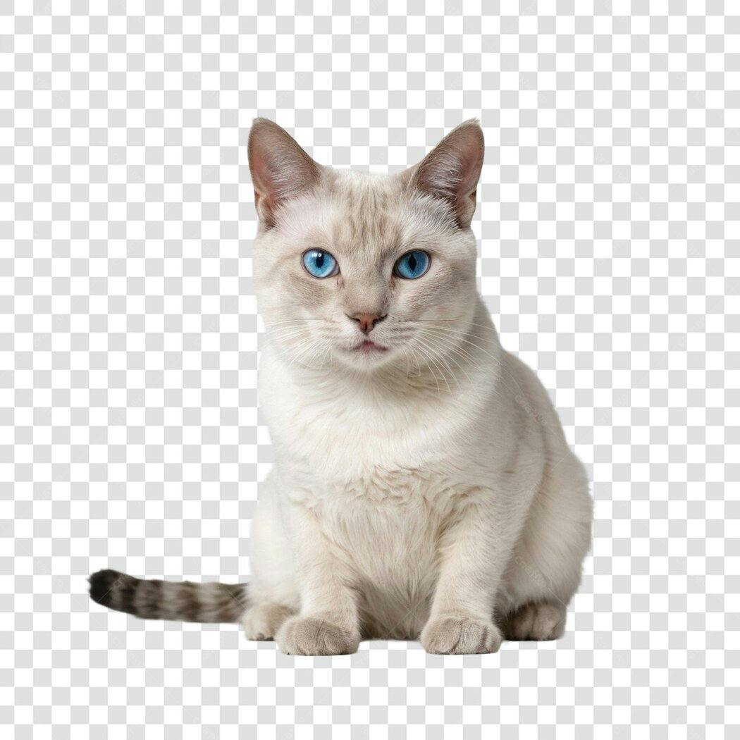 Foto Recortada Gato Siamês Olhos Azuis PNG Fundo Transparente
