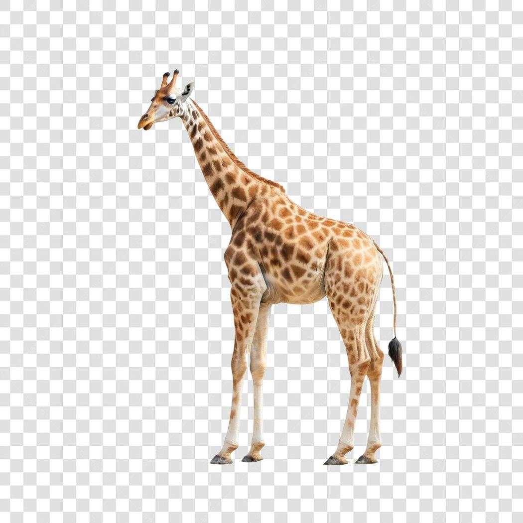 Foto Recortada Girafa Animal Selvagem PNG Fundo Transparente