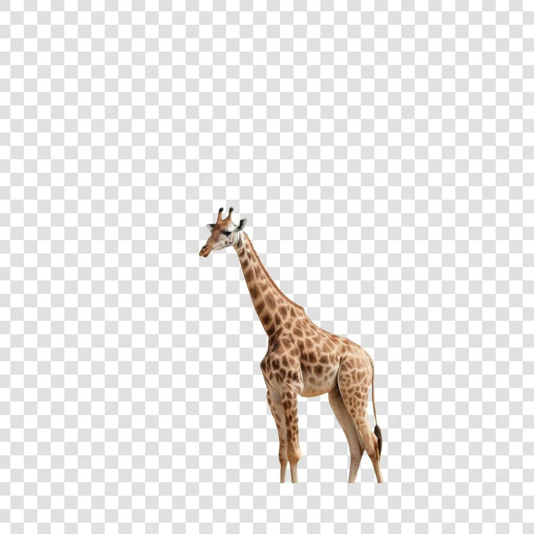 Foto Recortada Girafa Safari Animal PNG Fundo Transparente