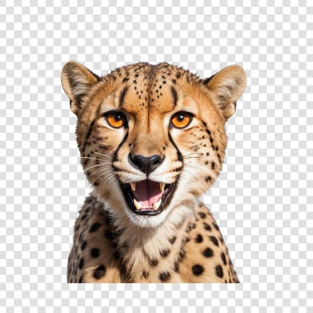 Foto Recortada Guepardo Sorrindo PNG Fundo Transparente