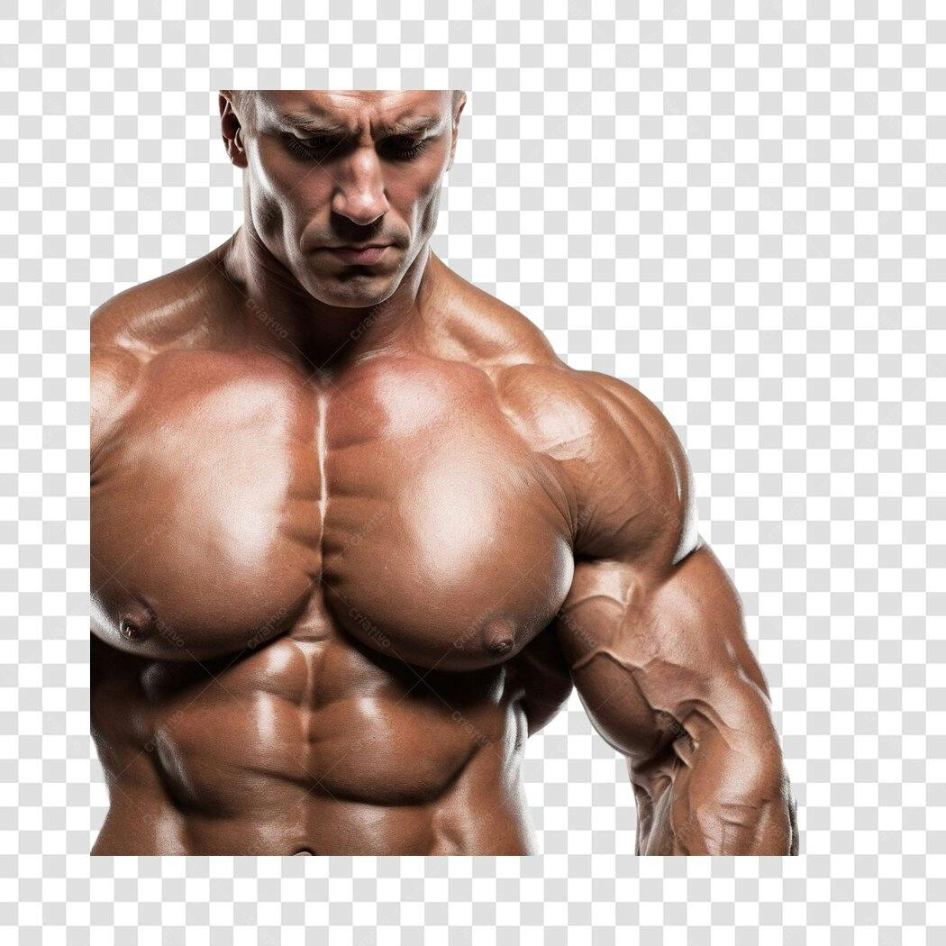 Foto Recortada Homem Musculoso Fitness Academia PNG Fundo Transparente