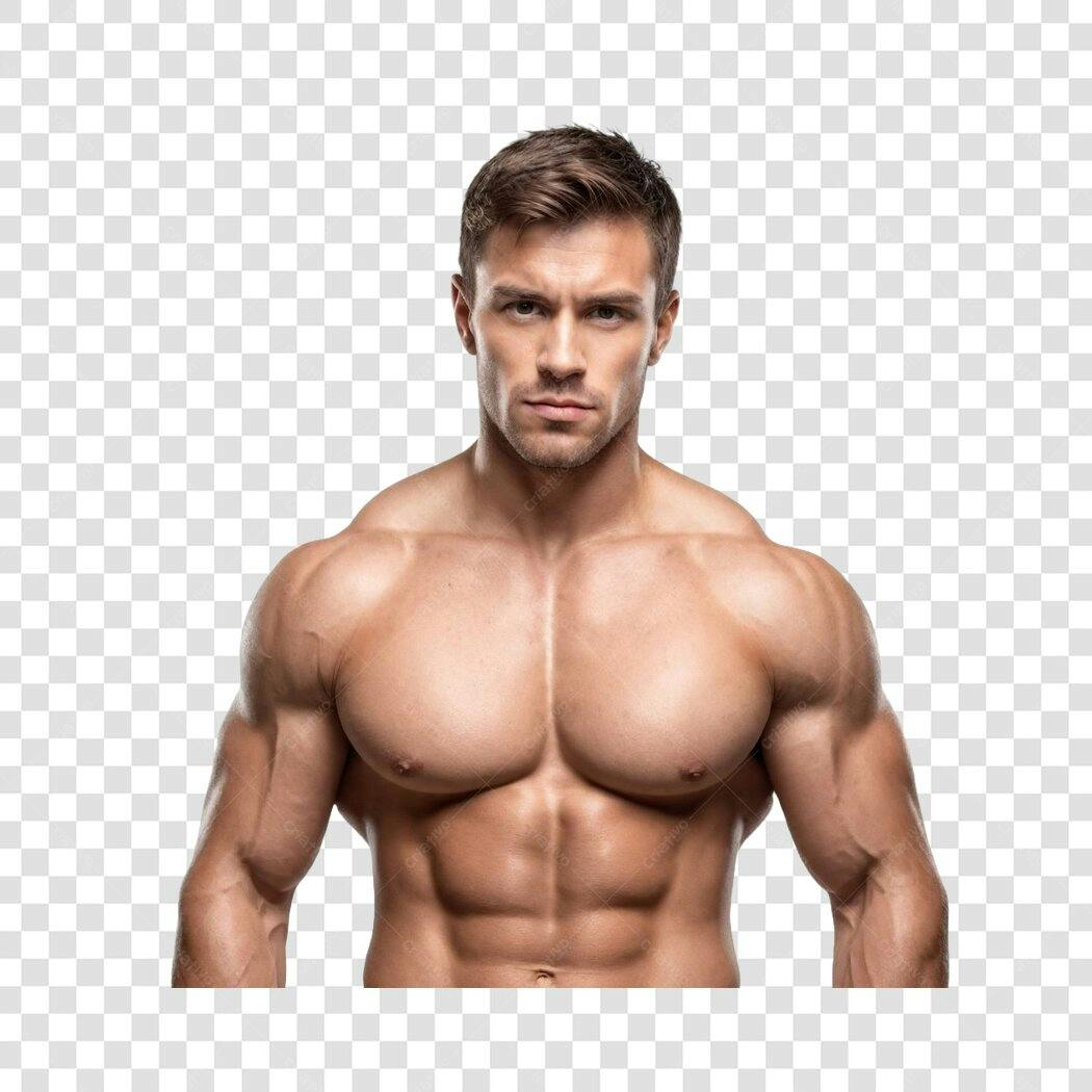 Foto Recortada Homem Musculoso Fitness Academia PNG Fundo Transparente