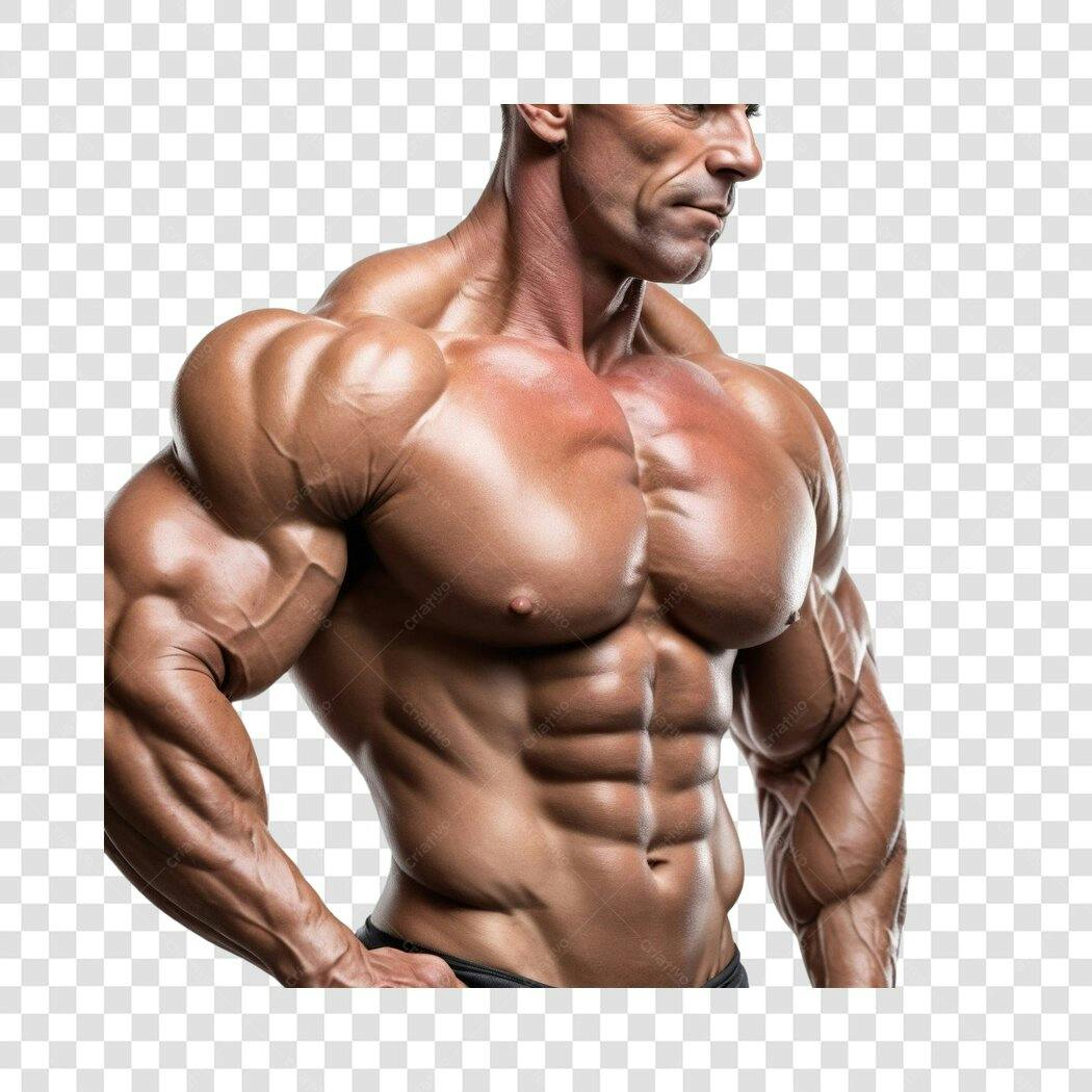 Foto Recortada Homem Musculoso Fitness Academia PNG Fundo Transparente