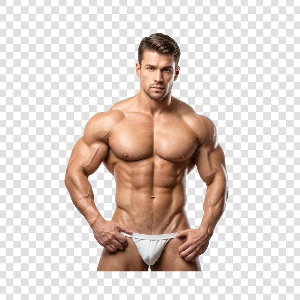 Foto Recortada Homem Musculoso Fitness PNG Fundo Transparente