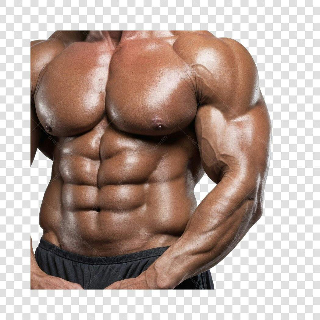 Foto Recortada Homem Musculoso Fitness PNG Fundo Transparente