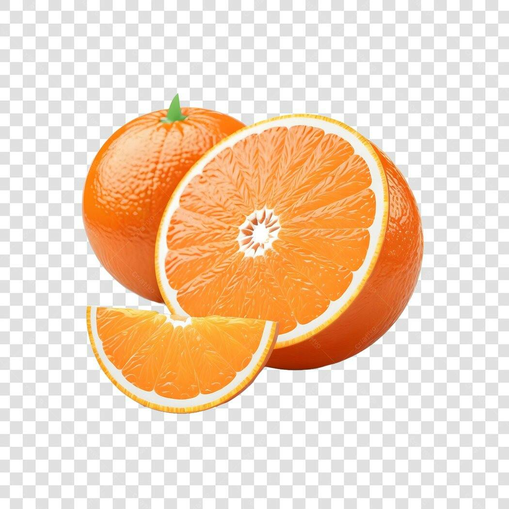 Foto Recortada Laranja Fruta Cítrica PNG Fundo Transparente