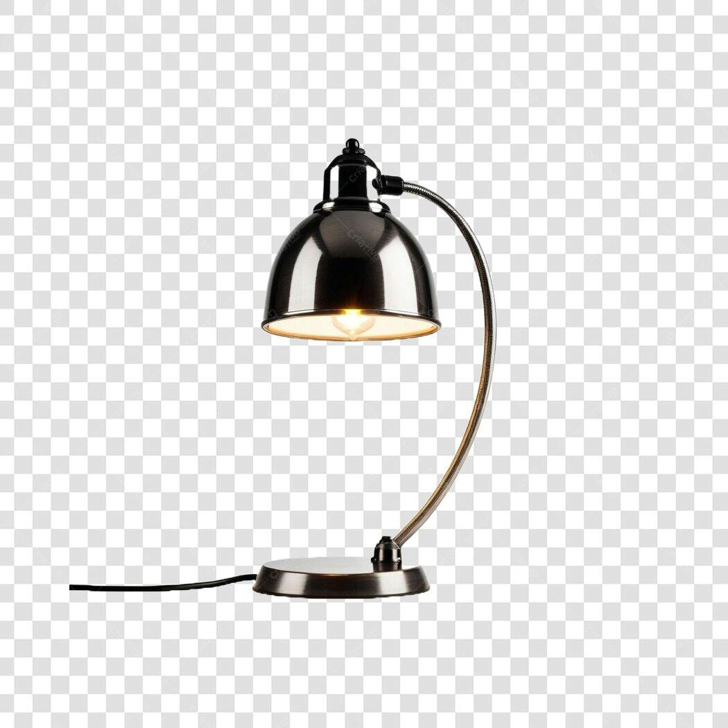 Foto Recortada Luminária Mesa Metal Brilhante PNG Fundo Transparente