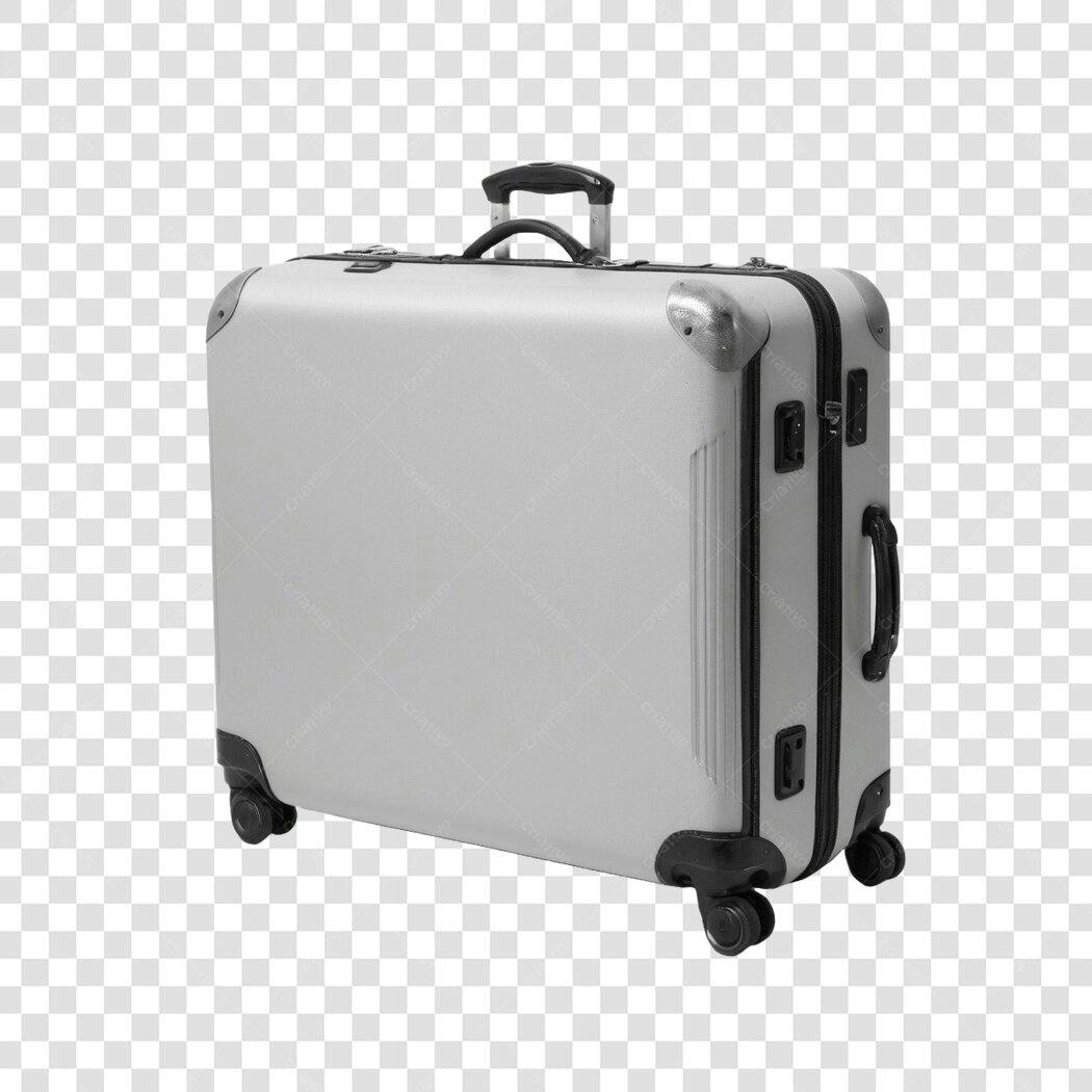 Foto Recortada Mala Viagem Cinza Rodas PNG Fundo Transparente
