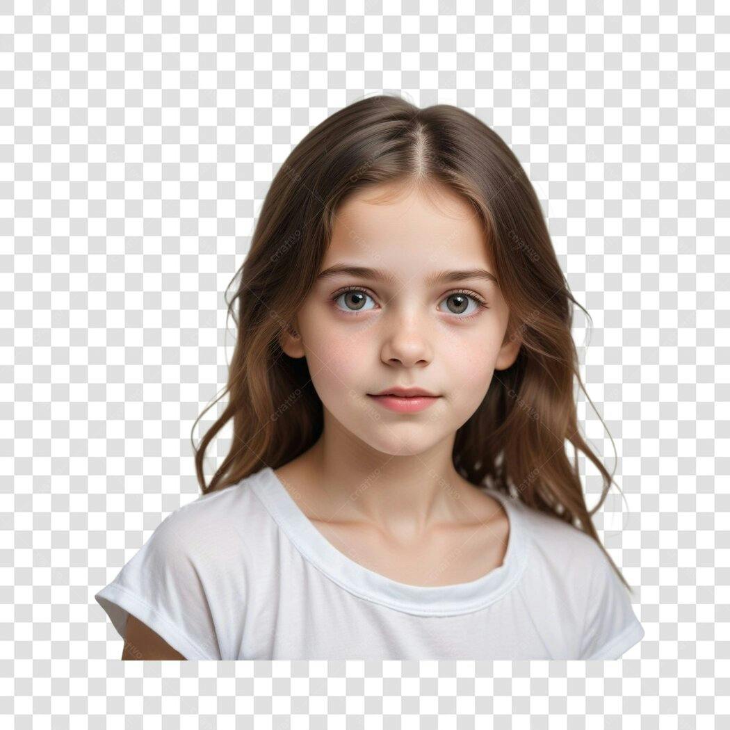 Foto Recortada Menina Criança Olhos Azuis PNG Fundo Transparente