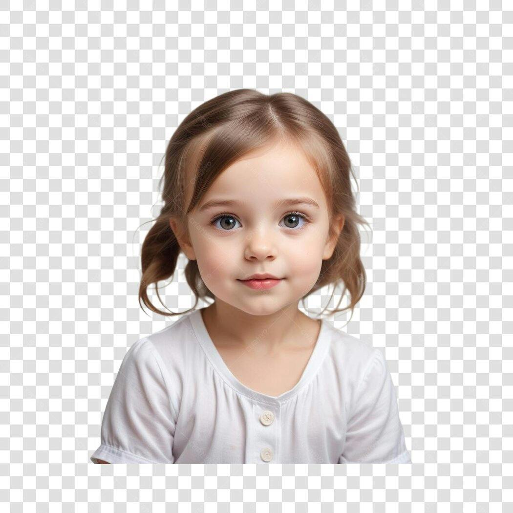 Foto Recortada Menina Criança Pequena Sorrindo PNG Fundo Transparente