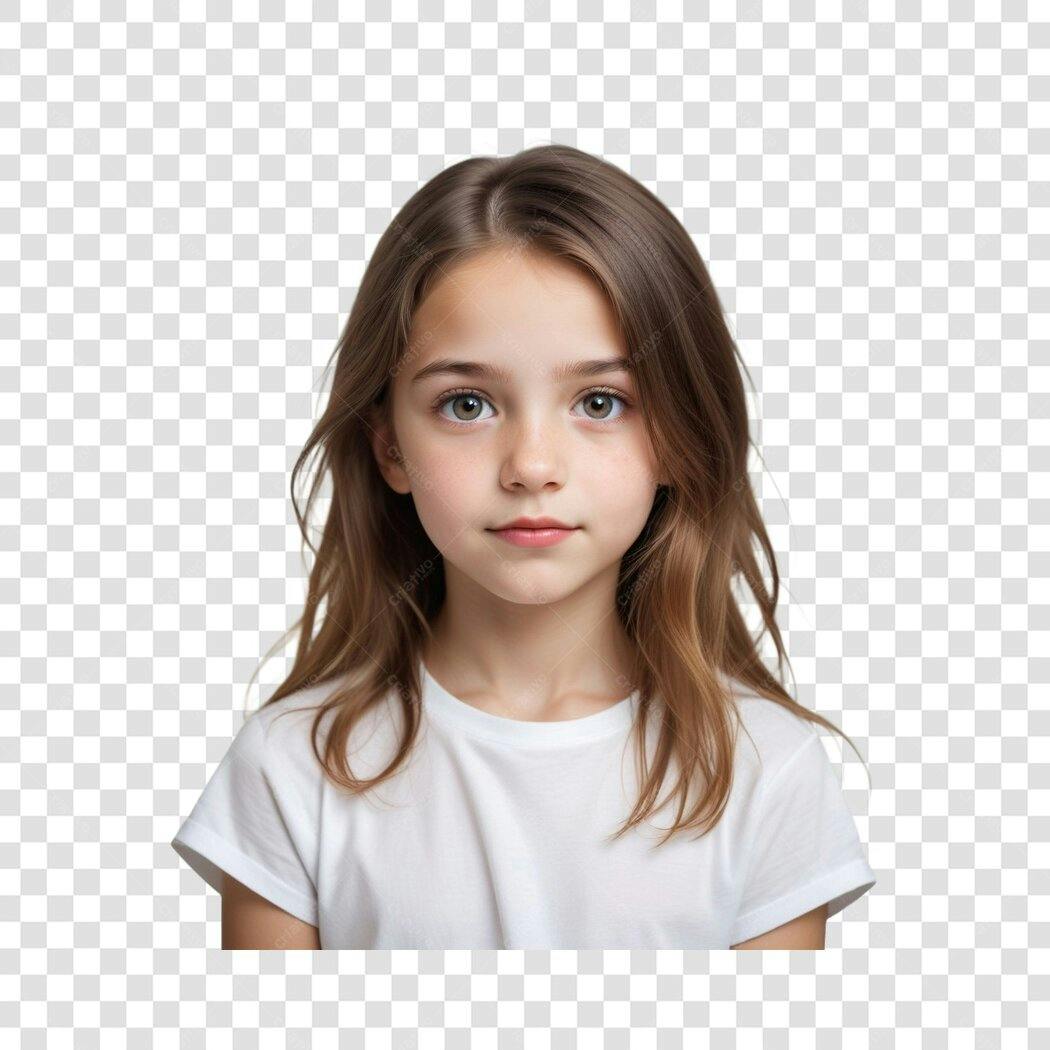 Foto Recortada Menina Criança Rosto PNG Fundo Transparente