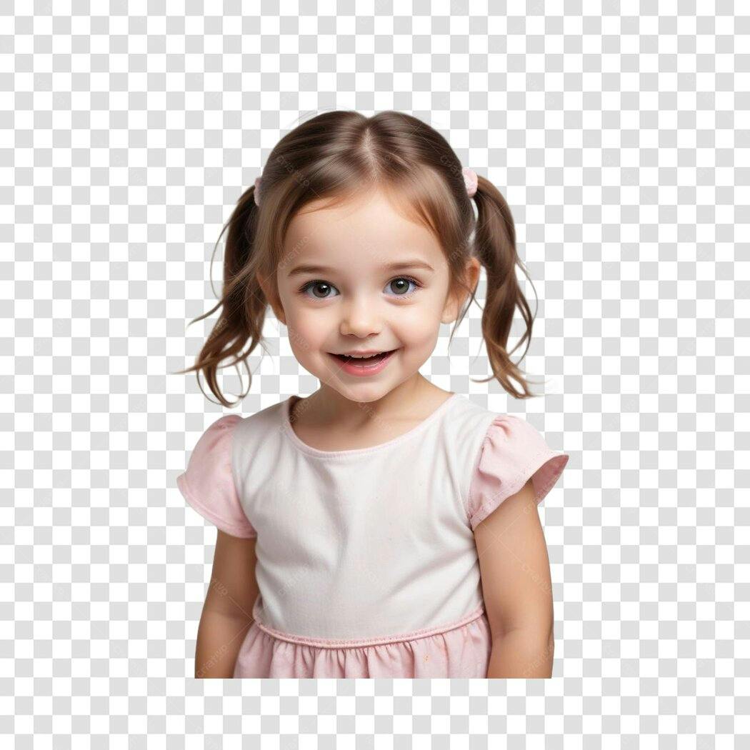 Foto Recortada Menina Criança Sorrindo PNG Fundo Transparente